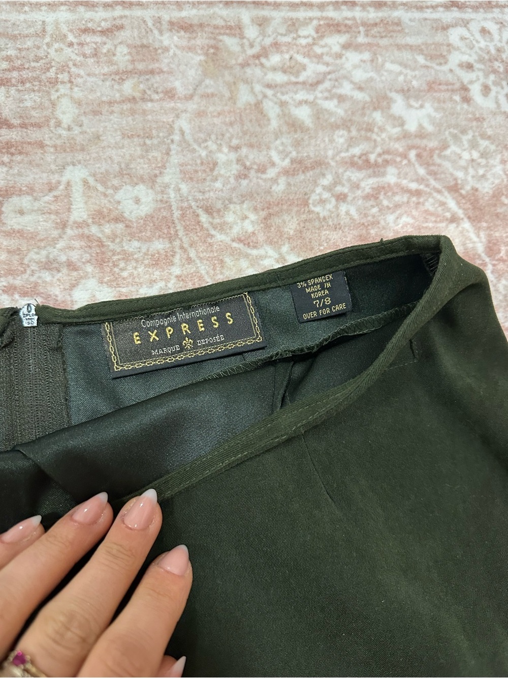 Vintage 🥝 Express Deep Green A-Line Skirt - Picture 3 of 8